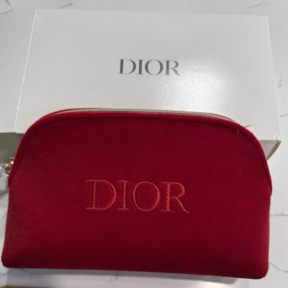Dior Red Cosmetic Bag